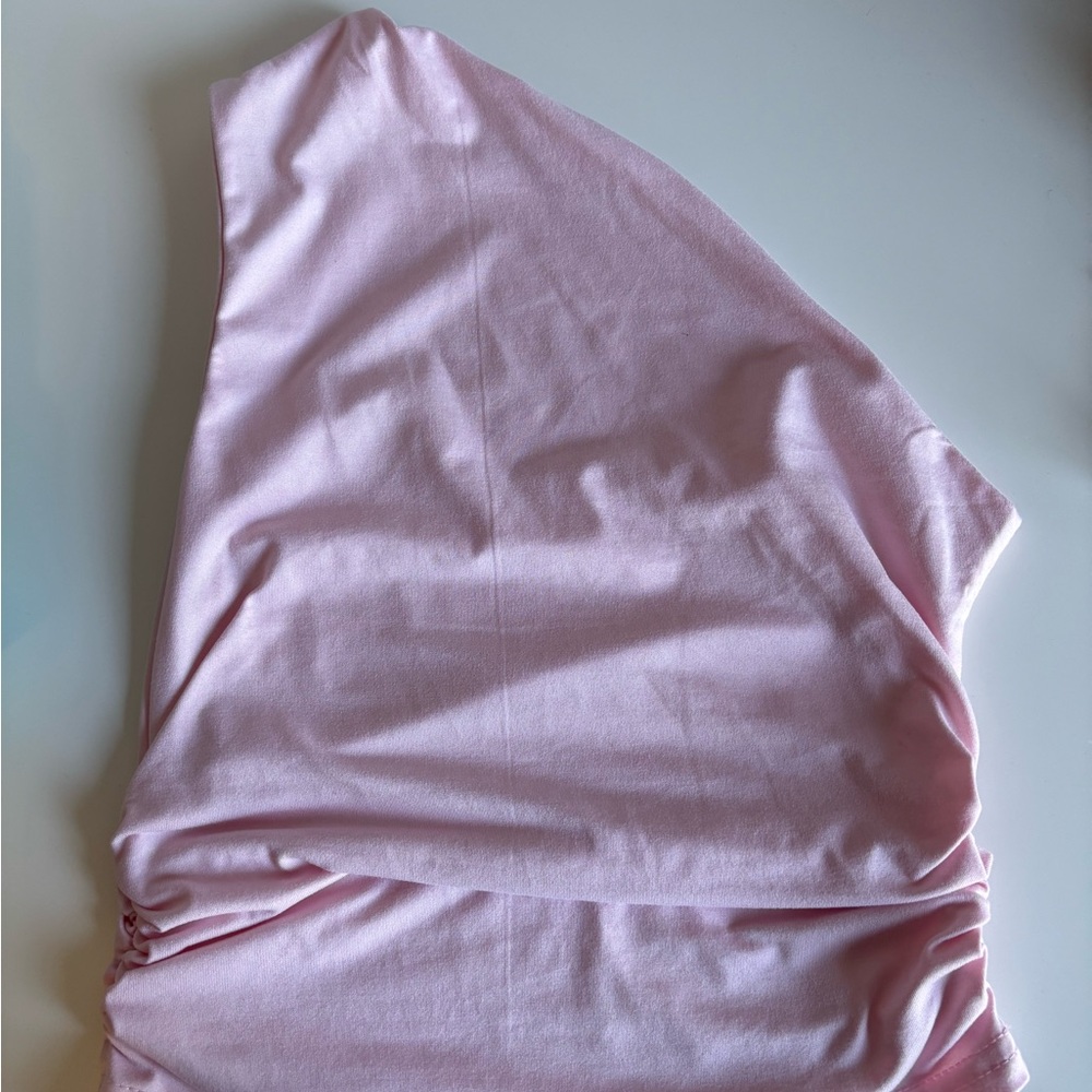 SHEIN Light Pink Drawstring Hem Top